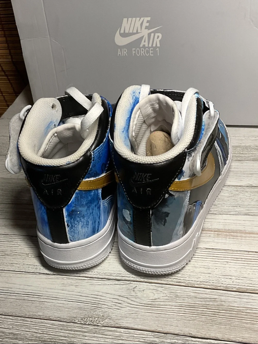Custom Hand-Painted high-top Nike Air Force 1 sneakers Men's Size 8